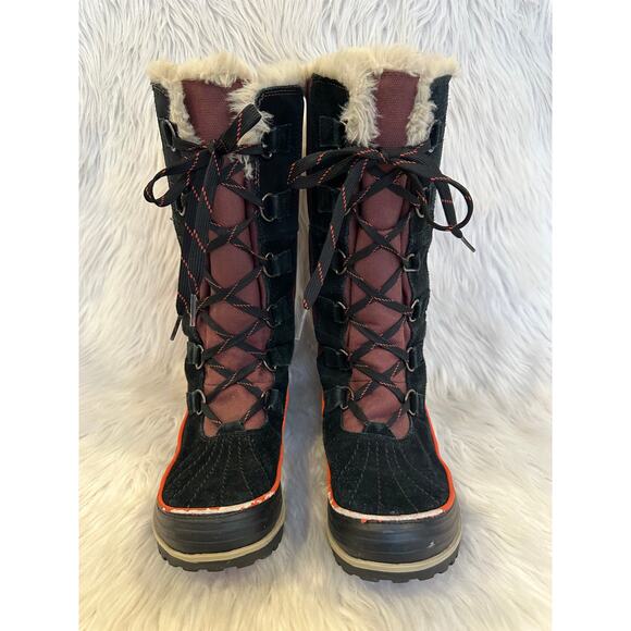 SOREL Tivoli High II Boot Suede Leather Faux Fur Waterproof Snow, Madder Brown - Picture 4 of 11